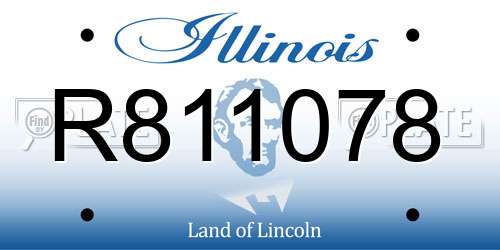 R811078 Illinois License Plate