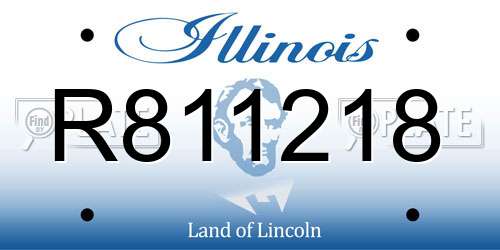 R811218 Illinois License Plate