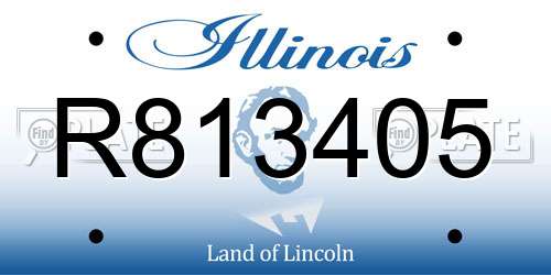 R813405 Illinois License Plate