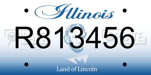 R813456 Illinois License Plate