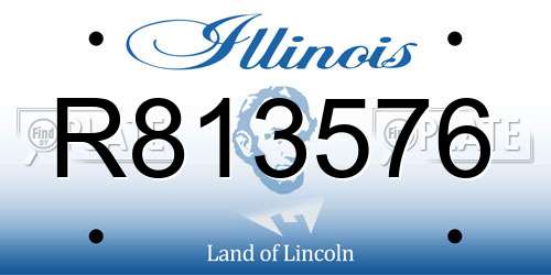 R813576 Illinois License Plate
