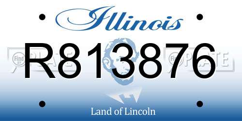 R813876 Illinois License Plate