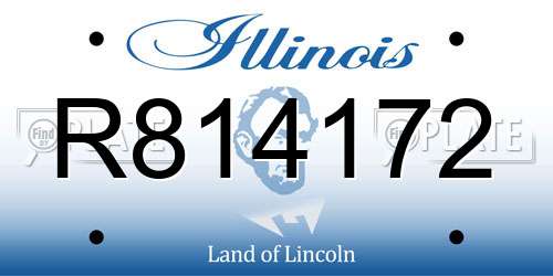 R814172 Illinois License Plate