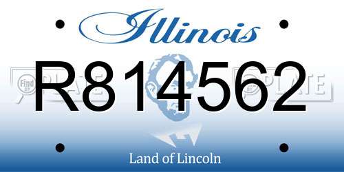 R814562 Illinois License Plate