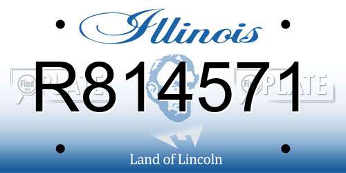 R814571 Illinois License Plate