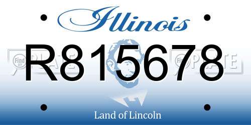 R815678 Illinois License Plate