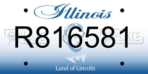 R816581 Illinois License Plate