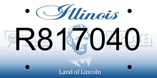 R817040 Illinois License Plate