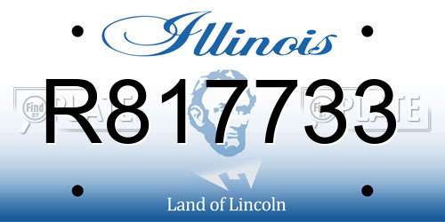 R817733 Illinois License Plate
