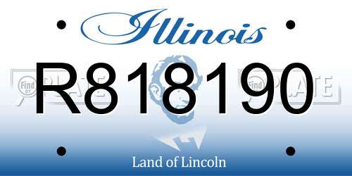 R818190 Illinois License Plate