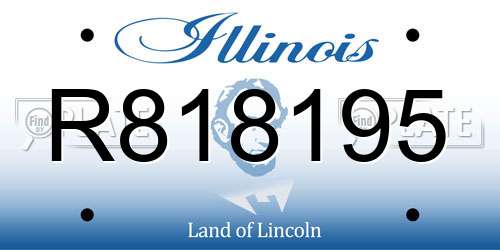 R818195 Illinois License Plate