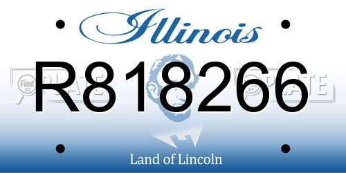 R818266 Illinois License Plate