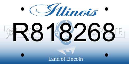 R818268 Illinois License Plate