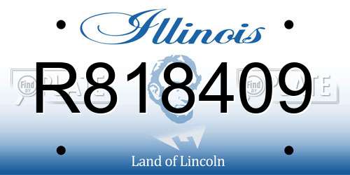 R818409 Illinois License Plate