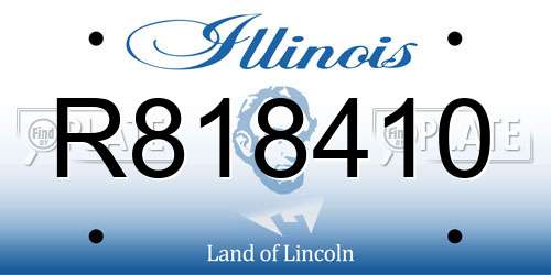 R818410 Illinois License Plate