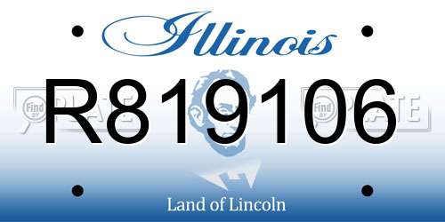 R819106 Illinois License Plate