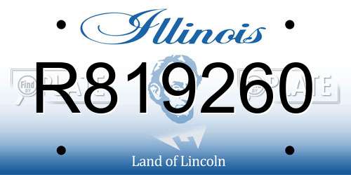 R819260 Illinois License Plate