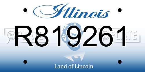 R819261 Illinois License Plate
