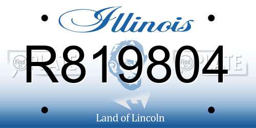 R819804 Illinois License Plate