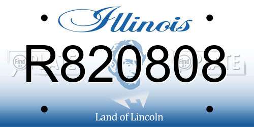 R820808 Illinois License Plate