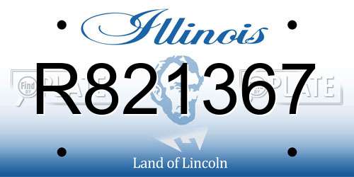 R821367 Illinois License Plate