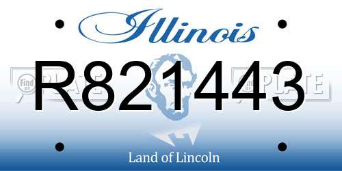 R821443 Illinois License Plate