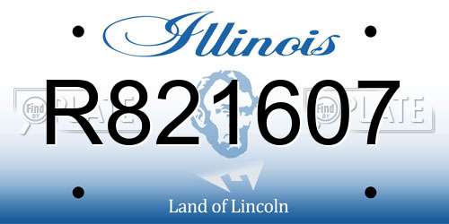 R821607 Illinois License Plate