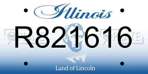 R821616 Illinois License Plate