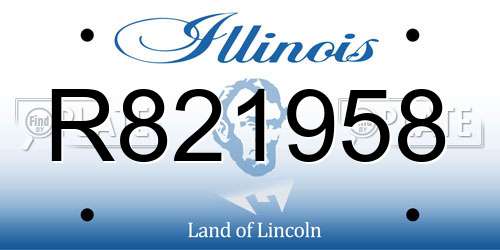 R821958 Illinois License Plate