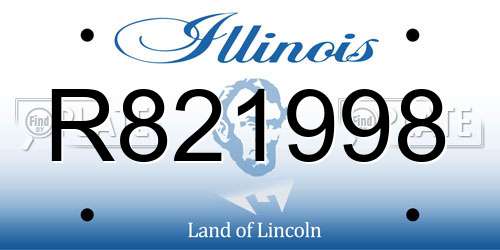 R821998 Illinois License Plate