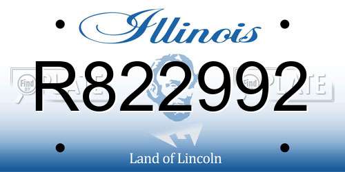 R822992 Illinois License Plate