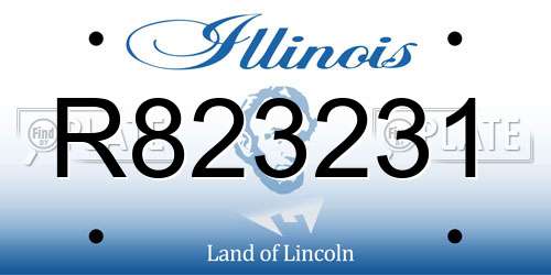 R823231 Illinois License Plate