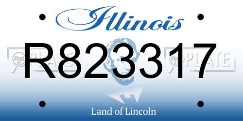 R823317 Illinois License Plate