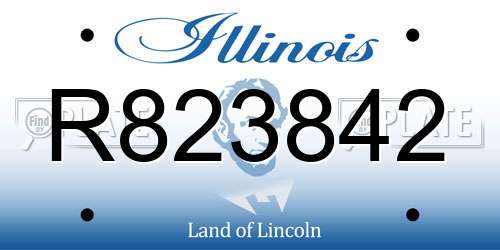 R823842 Illinois License Plate