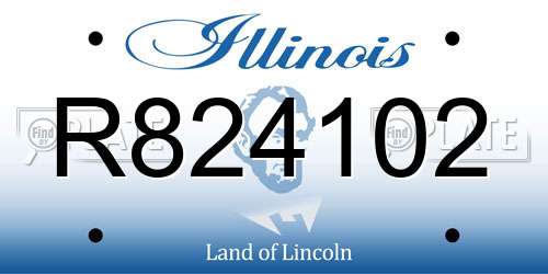 R824102 Illinois License Plate