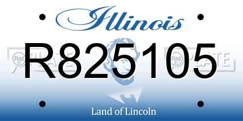 R825105 Illinois License Plate