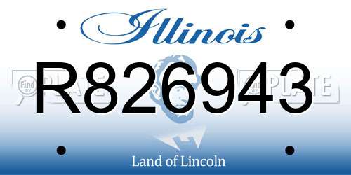 R826943 Illinois License Plate