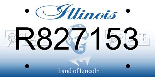 R827153 Illinois License Plate