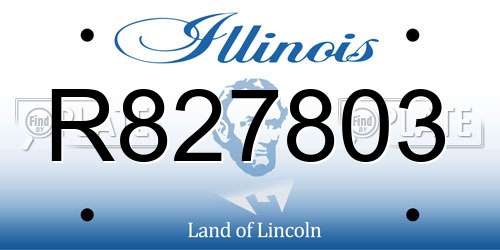 R827803 Illinois License Plate
