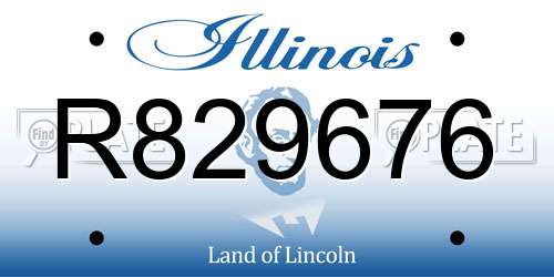 R829676 Illinois License Plate