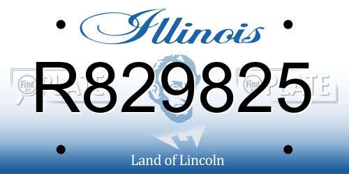 R829825 Illinois License Plate