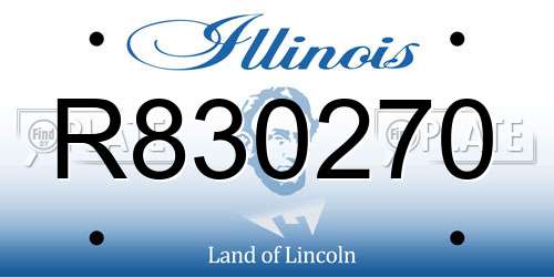 R830270 Illinois License Plate
