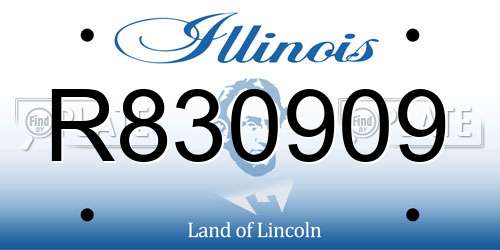 R830909 Illinois License Plate