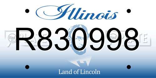 R830998 Illinois License Plate