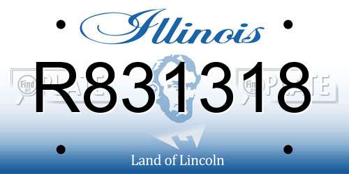 R831318 Illinois License Plate