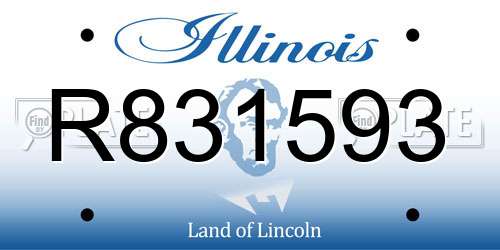 R831593 Illinois License Plate