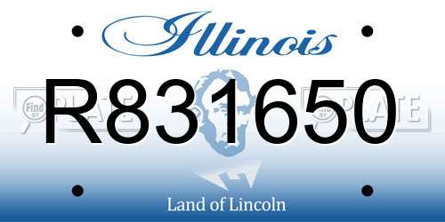 R831650 Illinois License Plate