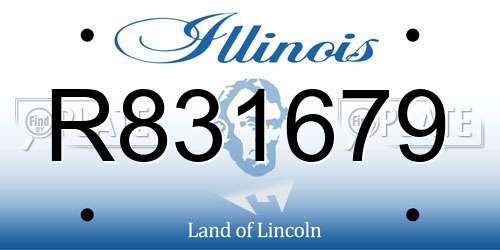 R831679 Illinois License Plate