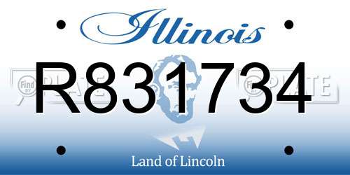 R831734 Illinois License Plate