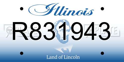 R831943 Illinois License Plate